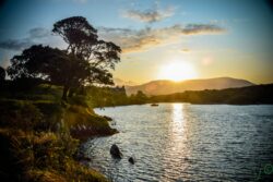 Sun setting at Dunboy Castle